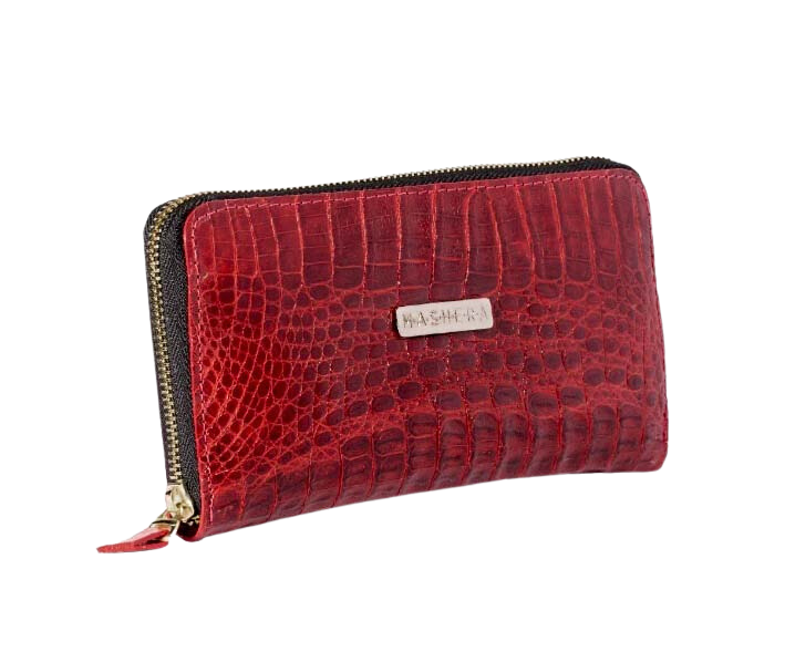 Cartera KANNAS en cocodrilo rojo - acabado artesanal de lujo