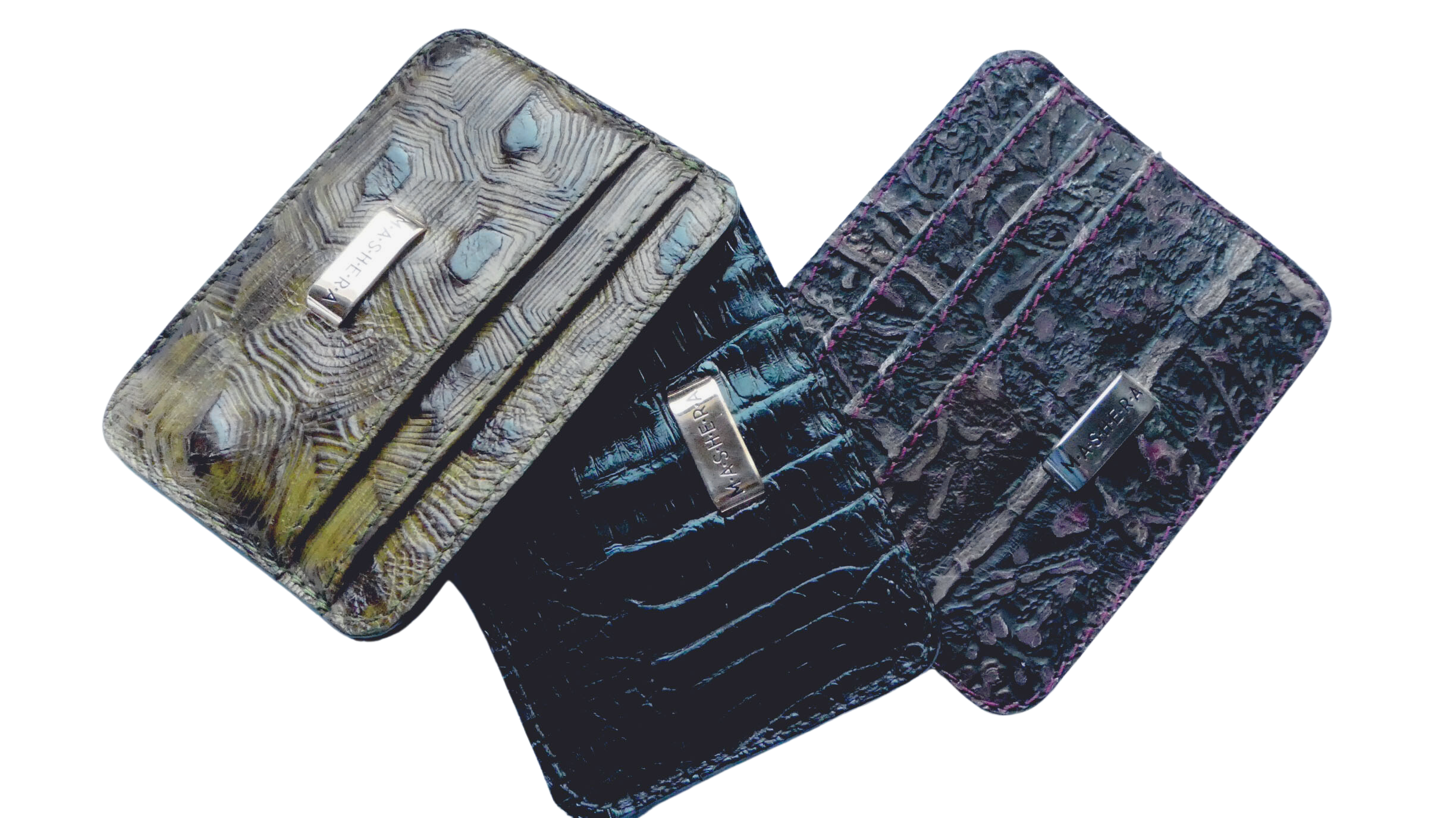 Tarjeteros RUDOR EXOTIC endiferentes tipo de piel: cuero y codorilo. Variedad de acabados y colores Mashera