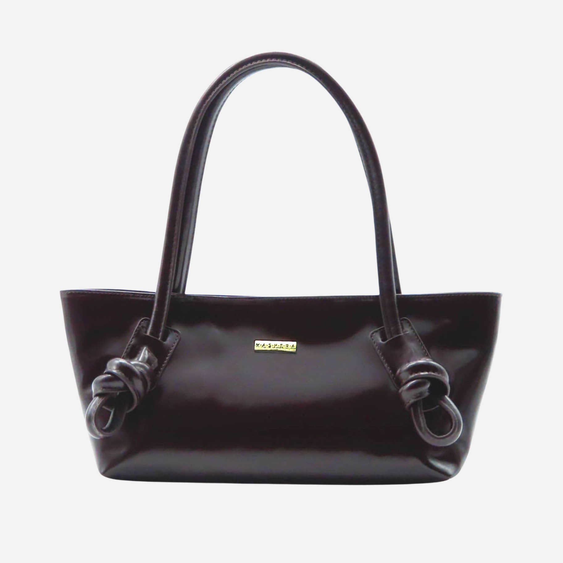 Bolso baguette Coffee en piel de becerro chocolate oscuro - diseño minimalista elegante