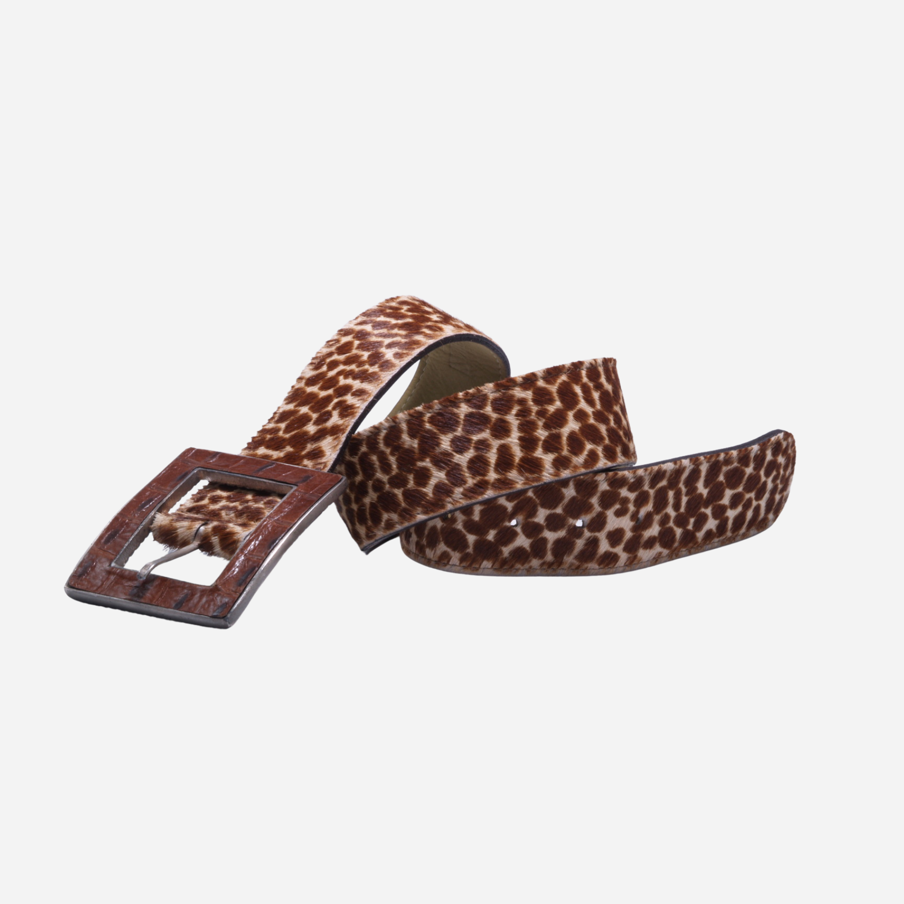 Cinturón BELÉN en cuero estampado - textura natural con hebilla de hierro exclusiva