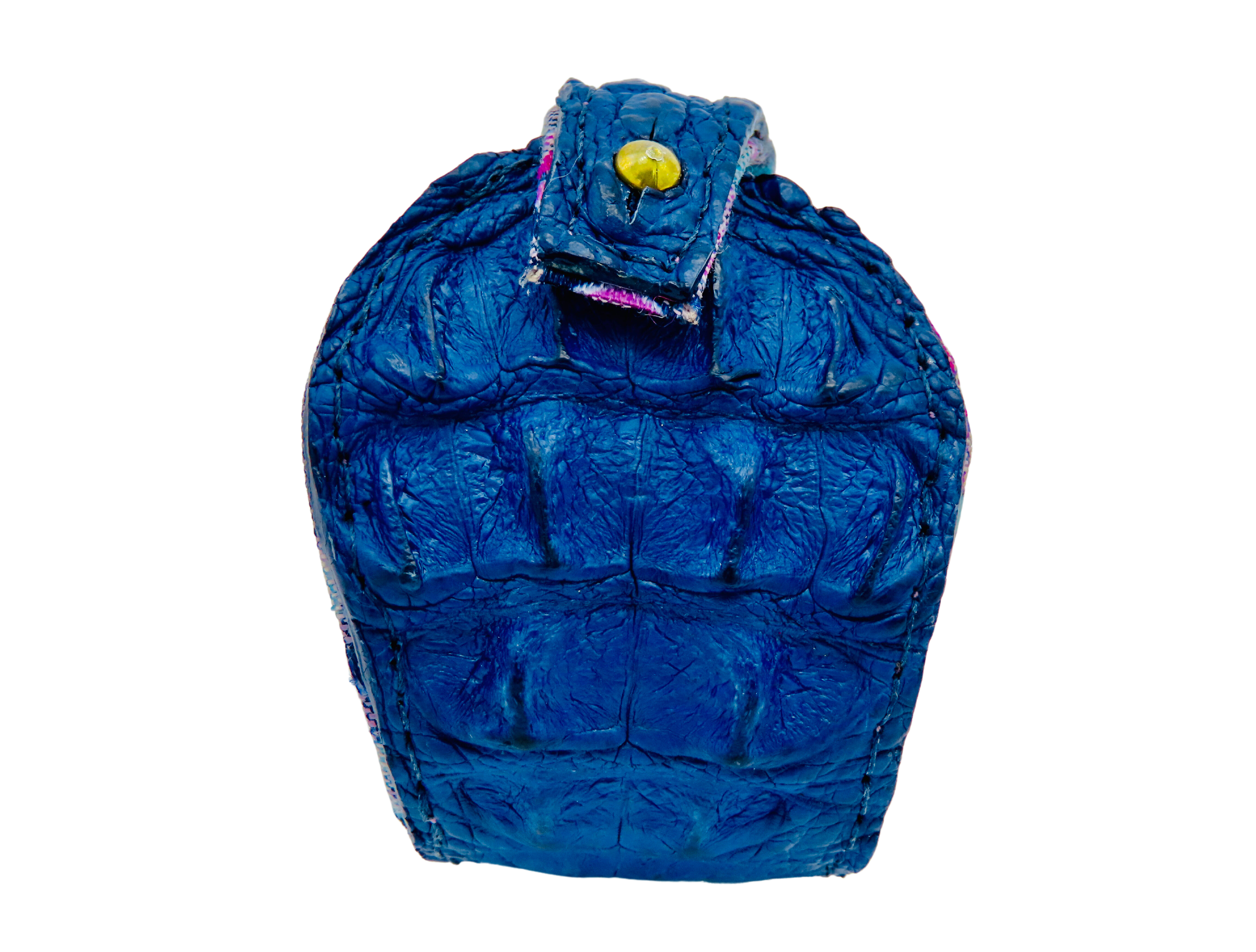 Pulsera TURMALINA azul en cocodrilo con forma de gota de agua - diseño orgánico minimalista artesanal.